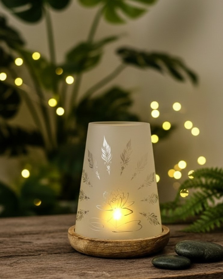 Windlicht Lotus